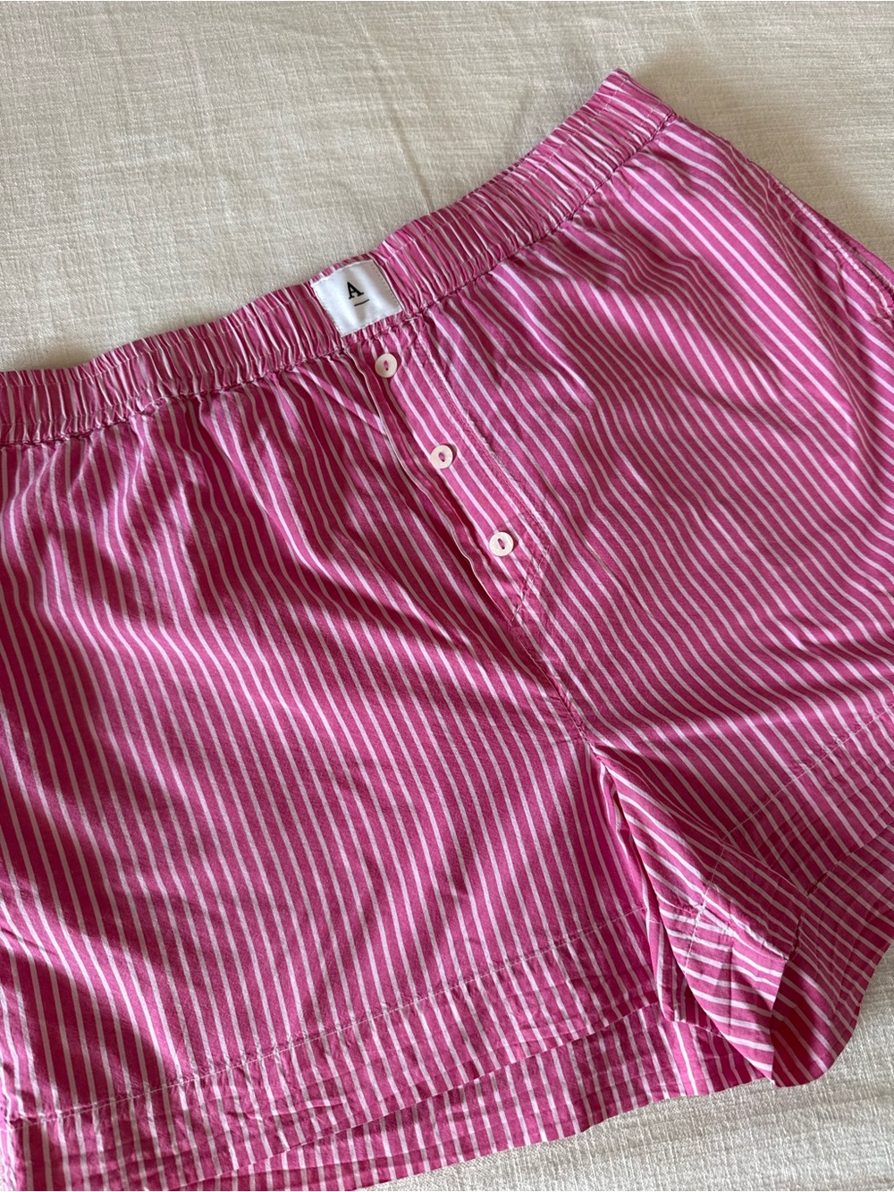 Anthropologie Pink and White Striped loungewear Shorts